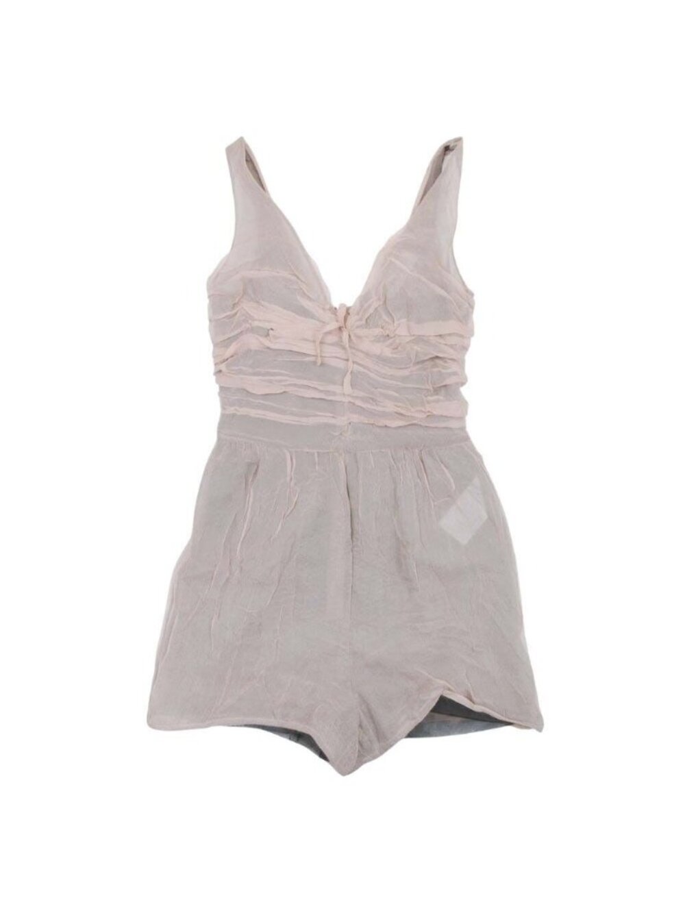 Dior Sample Silk Chiffon Jumpsuit Sleeveless Short Pink Beige 36 Dress